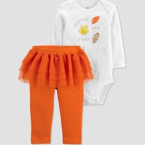 9M Just One You Carter's Falling For Daddy  Outfit bodysuit Tutu Leggings